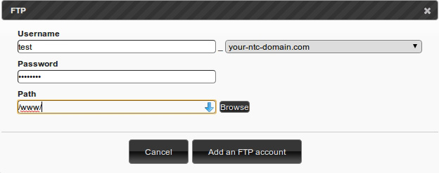 How to create a FTP Account