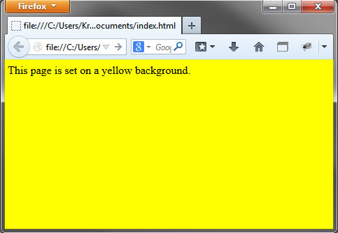 Example Page With Yellow Background