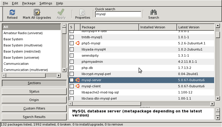 Ubuntu Synaptic Package Manager