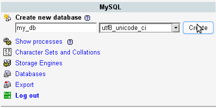 Create Database phpMyAdmin