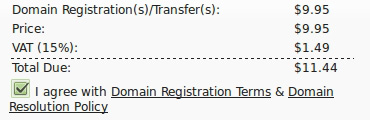 Filling in the WHOIS information for a domain name registration