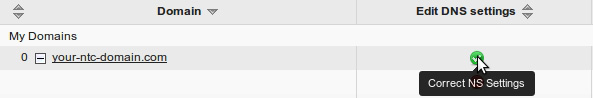 Domain with applied default DNS'es