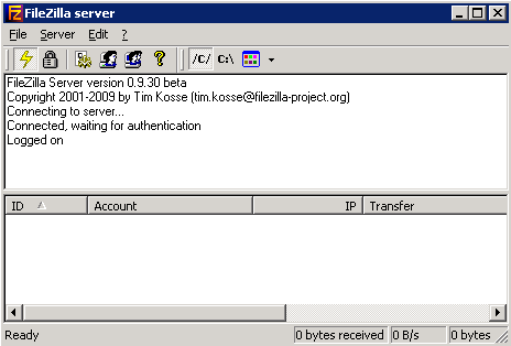 FileZilla Server Interface FileZilla Server Interface