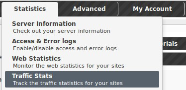 Get detailed traffic information using the statistics in the NTC Hosing Control Panel