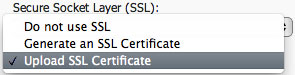 How to upload an SSL certificate from the Control Panel