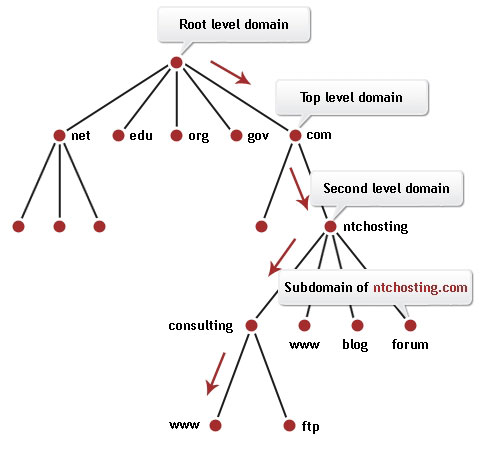 Hierarchy of domain names