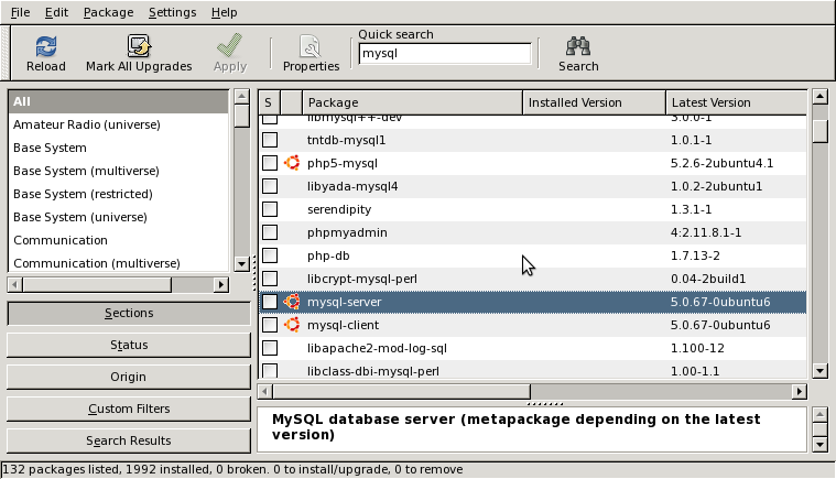 Ubuntu Synaptic Package Manager Ubuntu Synaptic Package Manager